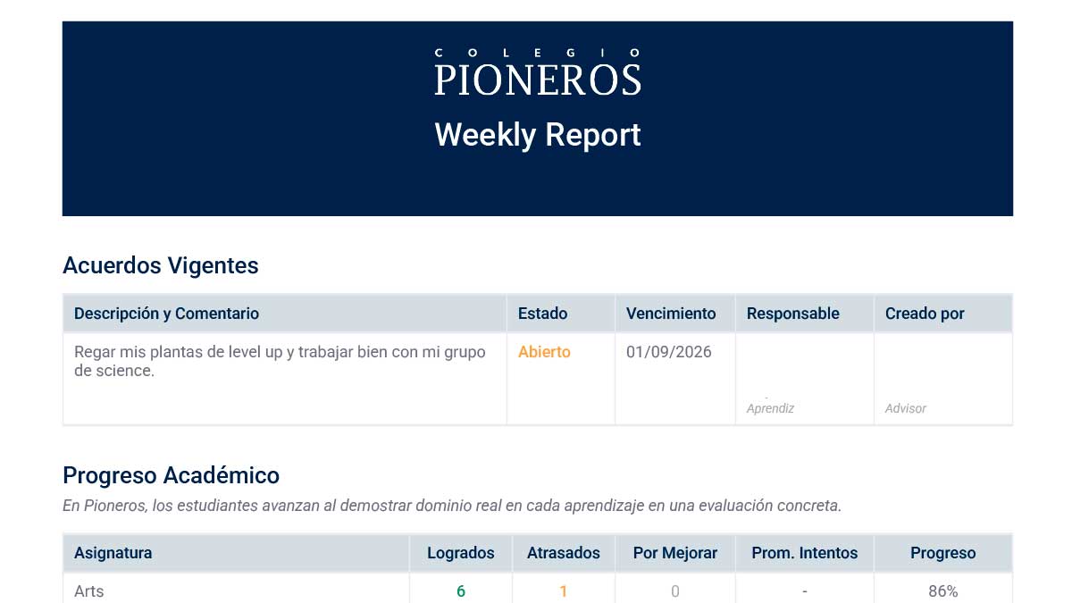Weekly Report de muestra